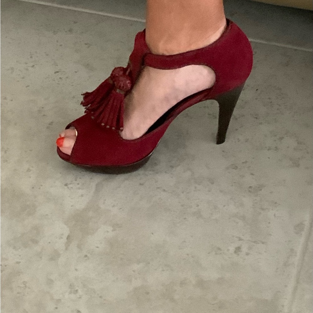 Cole Haan Nancy Air Platform Sandal. Size 6M. Zinfandel Suede Color - Picture 4 of 16